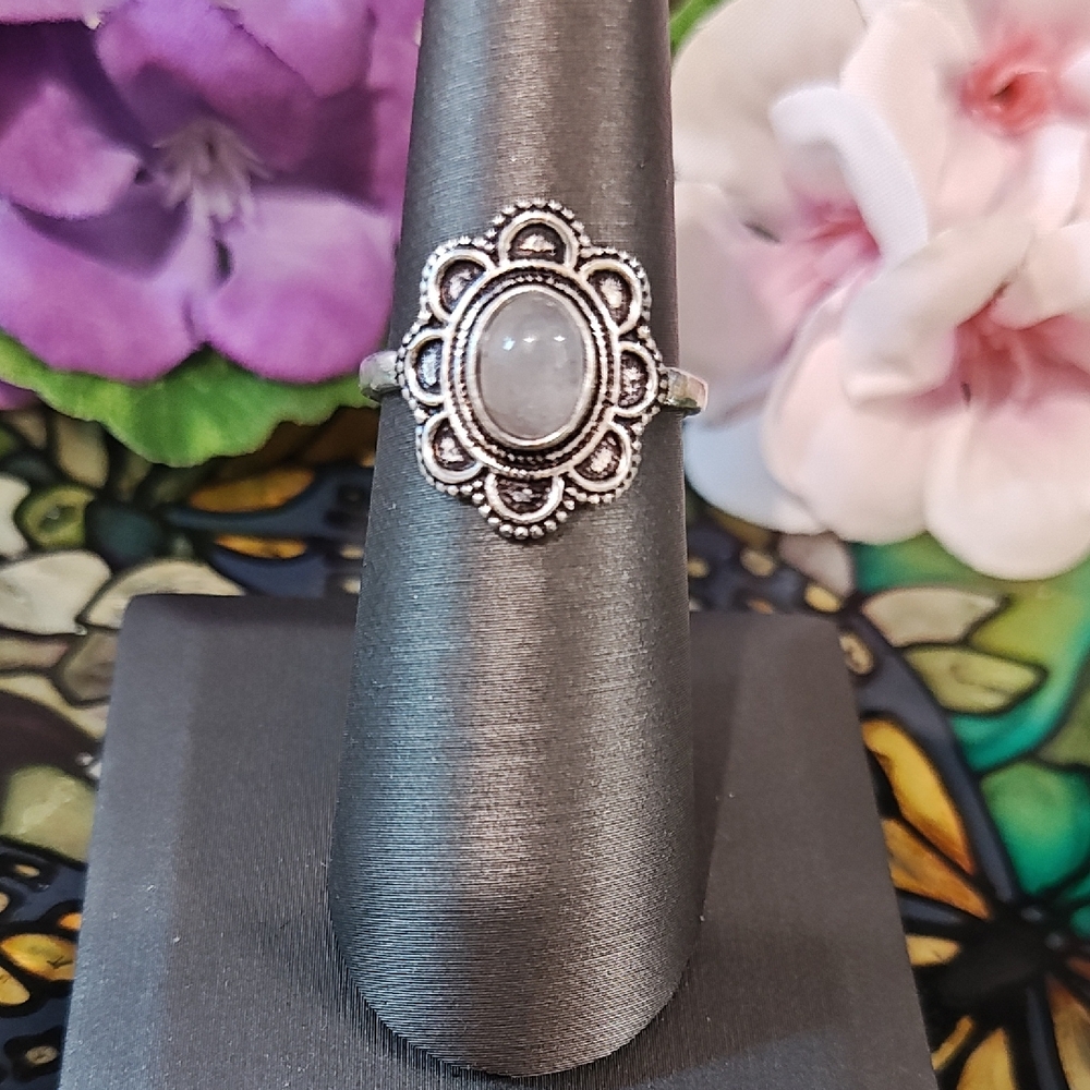 Rainbow Moonstone Ring - Size 6 3/4